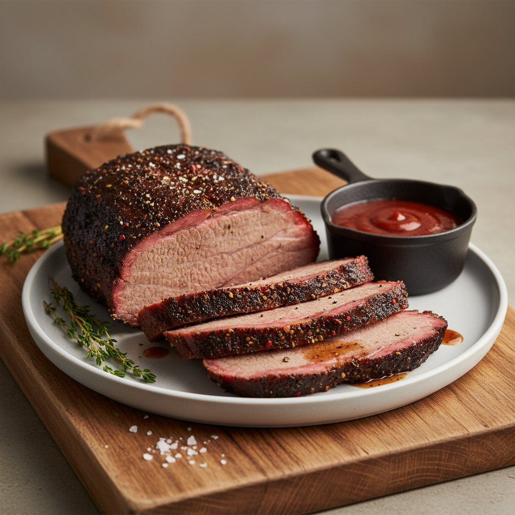Smoked brisket au barbecue texan