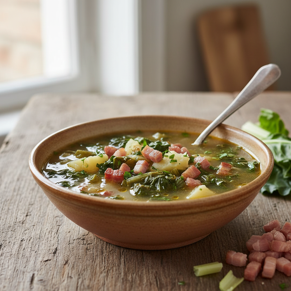Soupe de blettes et de lardons
