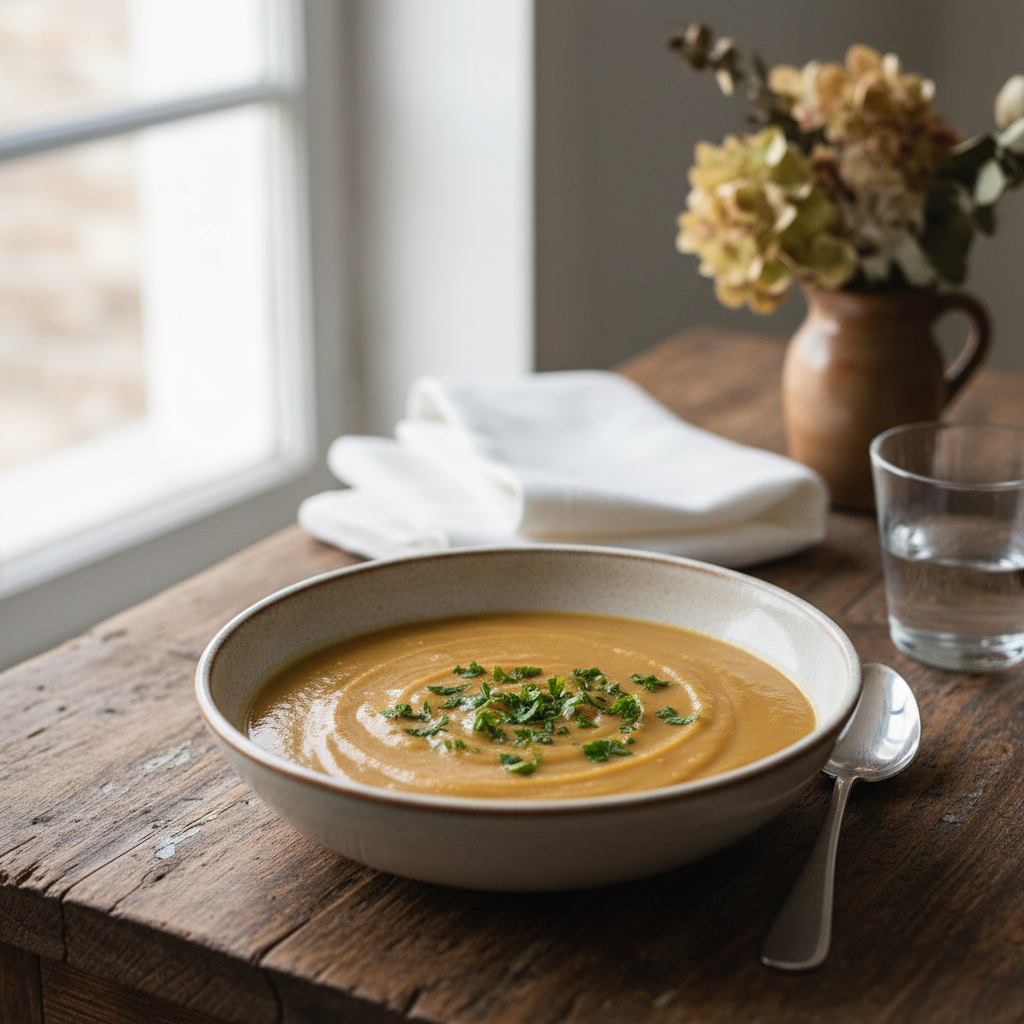 Soupe de châtaignes et de potiron