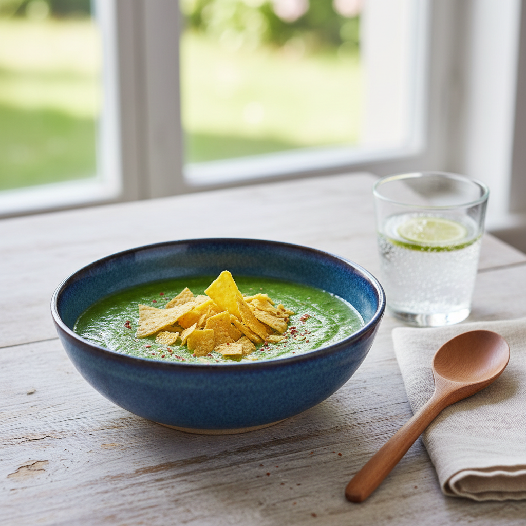 Soupe de concombre et de poivron au piment d'Espelette