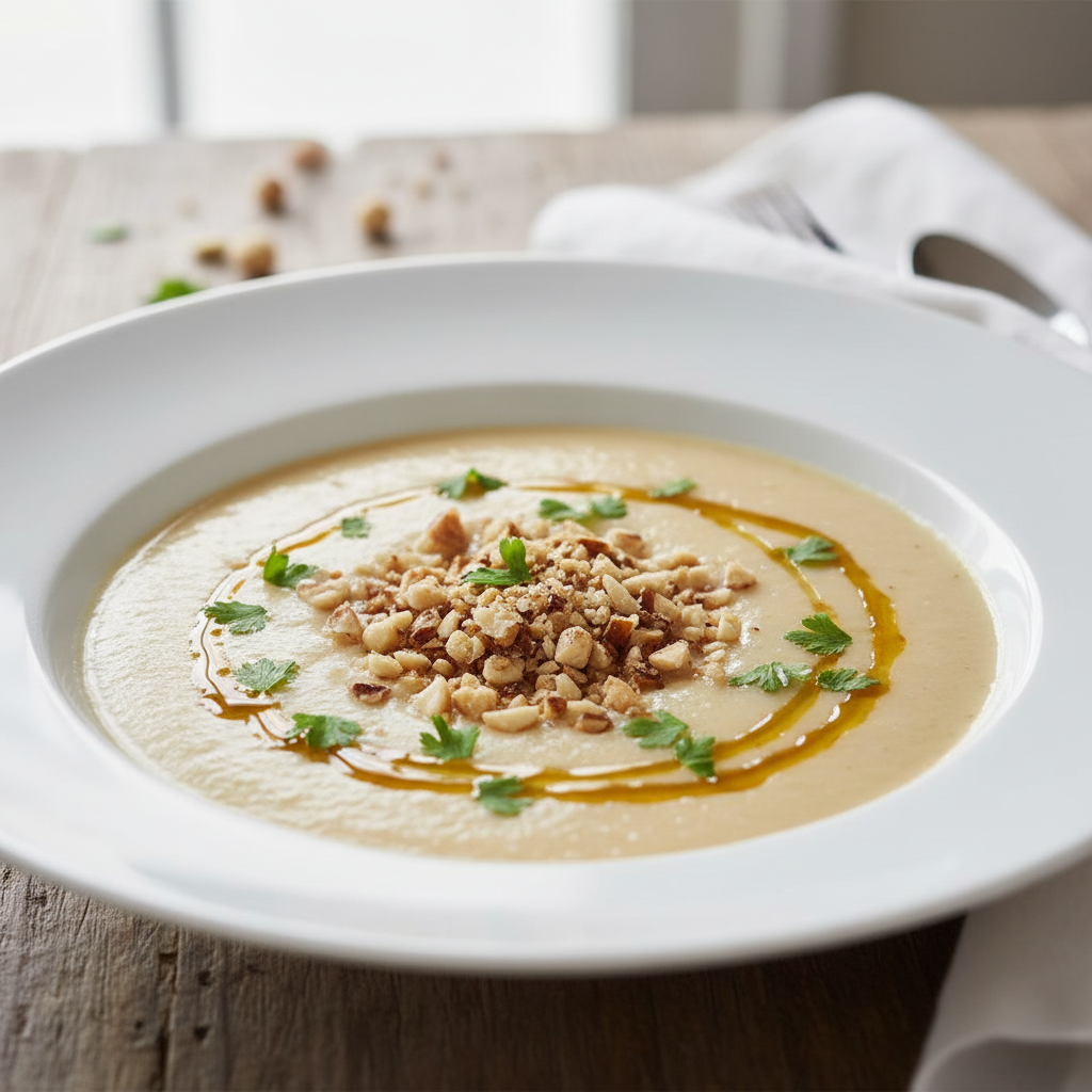 Soupe de panais aux noisettes