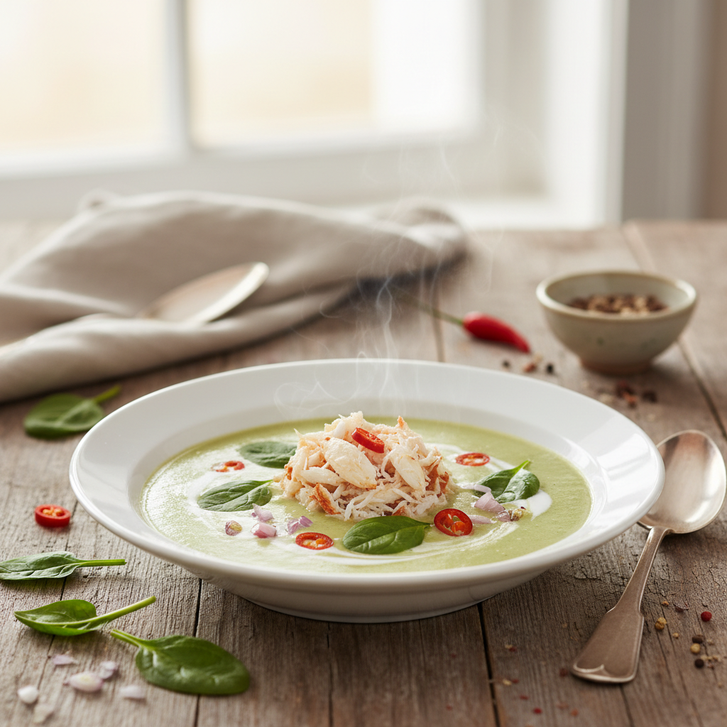 Soupe d’épinards au lait de coco