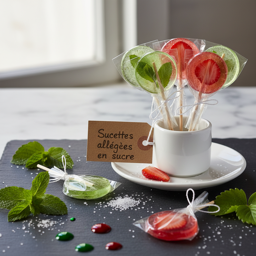 Sucettes allégées en sucre