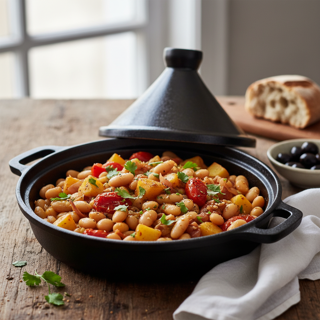 Tajine de haricots blancs et pommes de terre