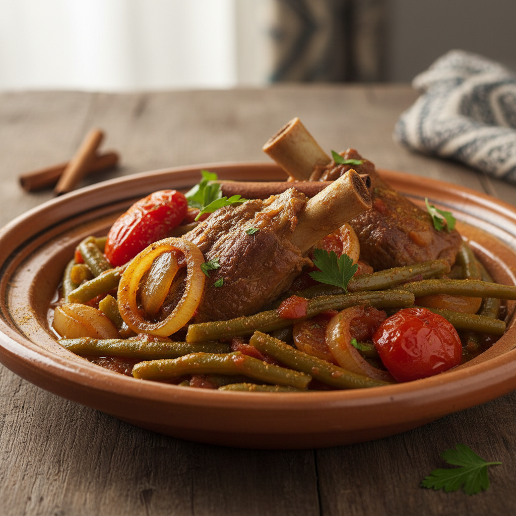 Tajine de haricots verts à la viande