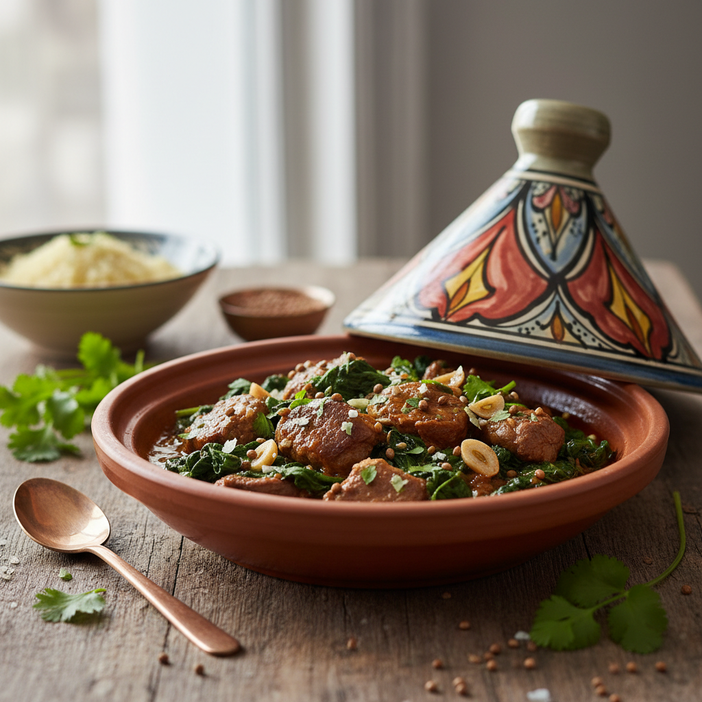 Tajine d’épinards à la viande