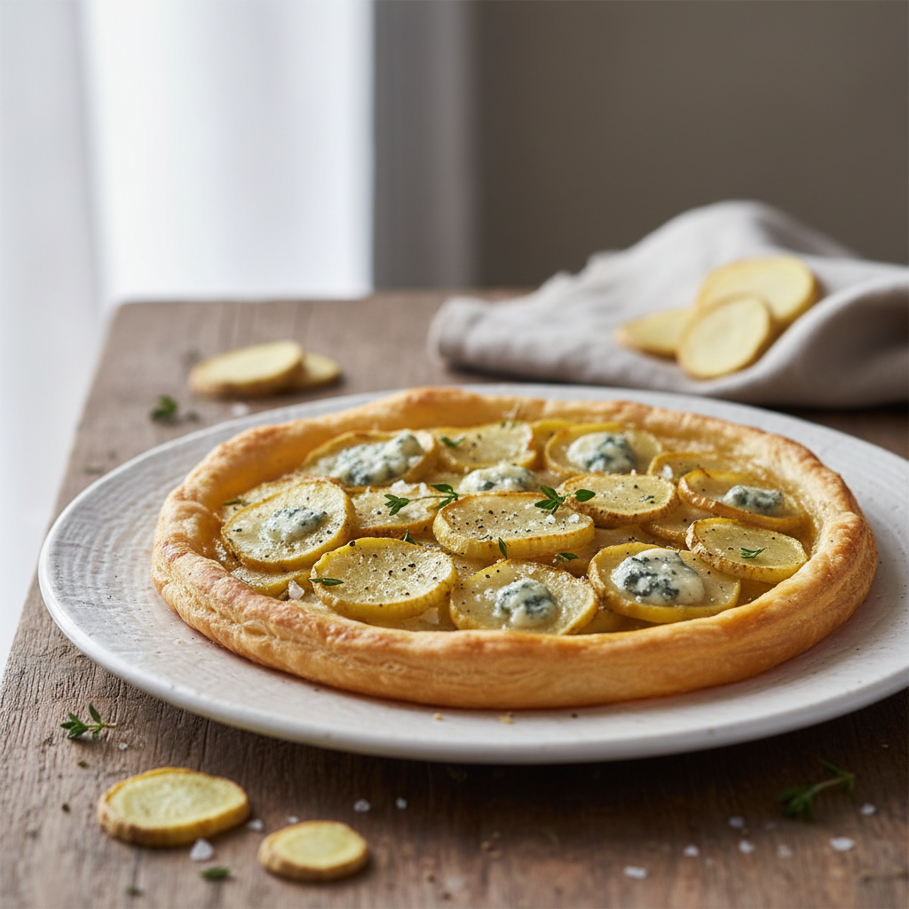 Tarte fine aux topinambours & bleu