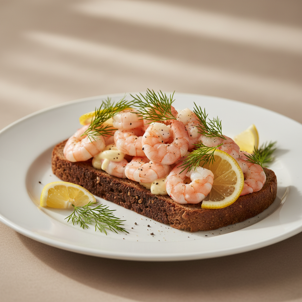Tartine scandinave aux crevettes