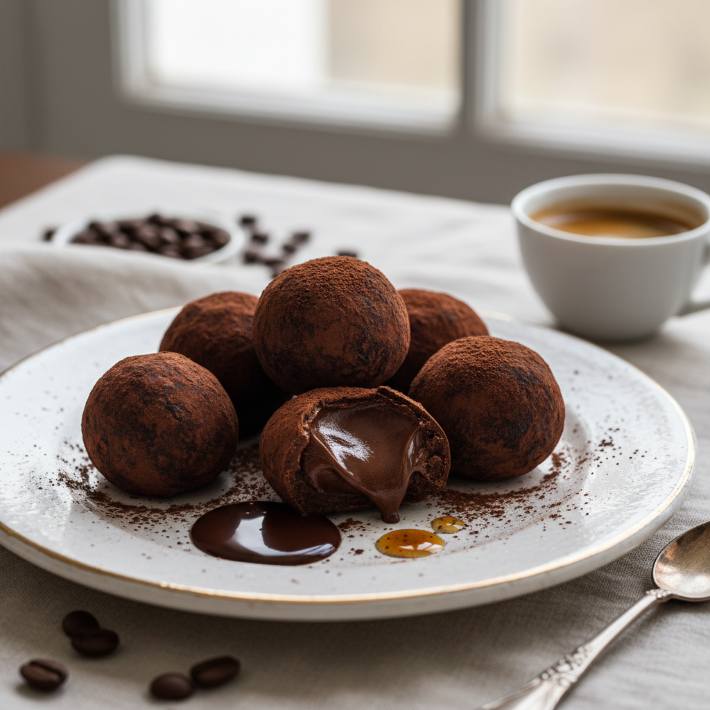 Truffes au chocolat noir