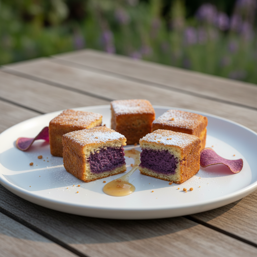 Ube dice cake