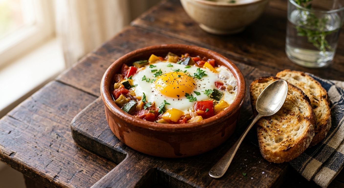 Œuf cocotte à la ratatouille